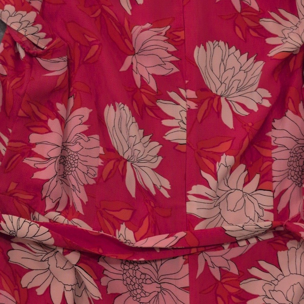 Talbots Petite Floral Print V Neck Cap‎ Sleeve Belted Dress 16 Petite - Picture 5 of 5